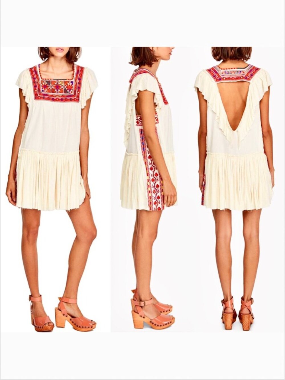 Free People Day Glow Tunic Dress Embroidered (small) - Picture 3 of 8
